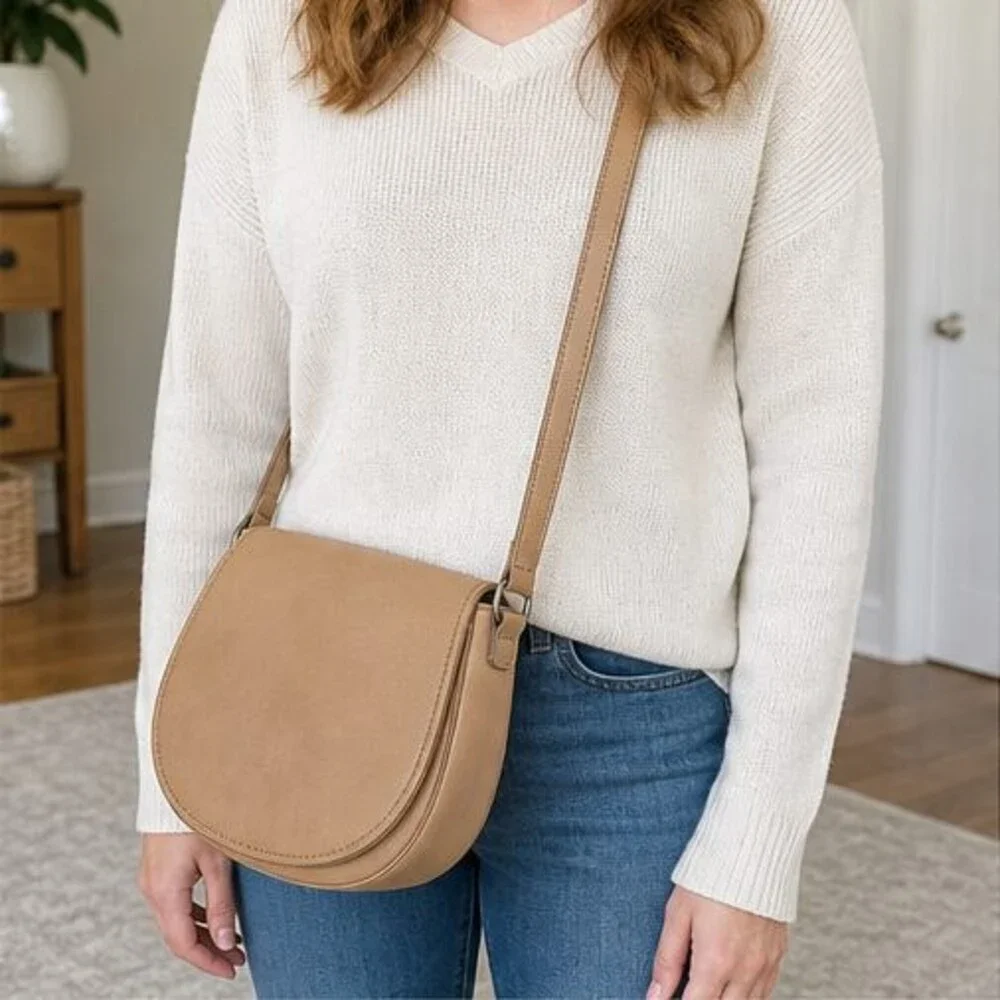 Blush Pebbled Crossbody Bag